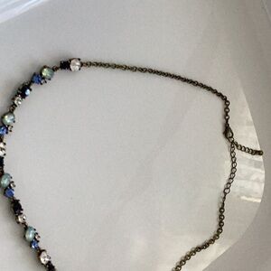 Vintage necklace blue dark blue 10 inch good condition